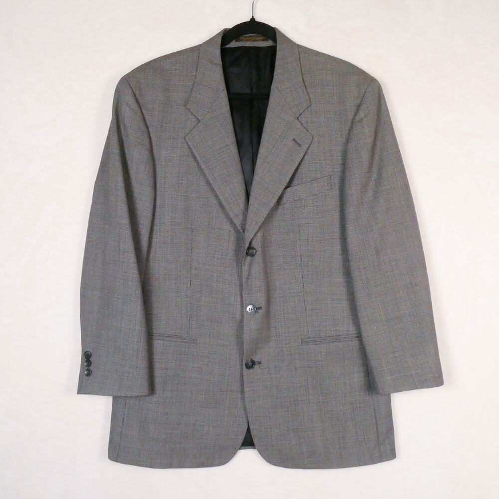 Thomas Churchill 100% Virgin Wool Brown Sport Coat Size 40R Single Breasted Suit